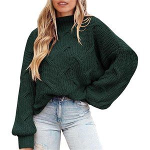 Women's Fall Oversized Pullover Sweaters Casual Crewneck Long Sleeve Chunky